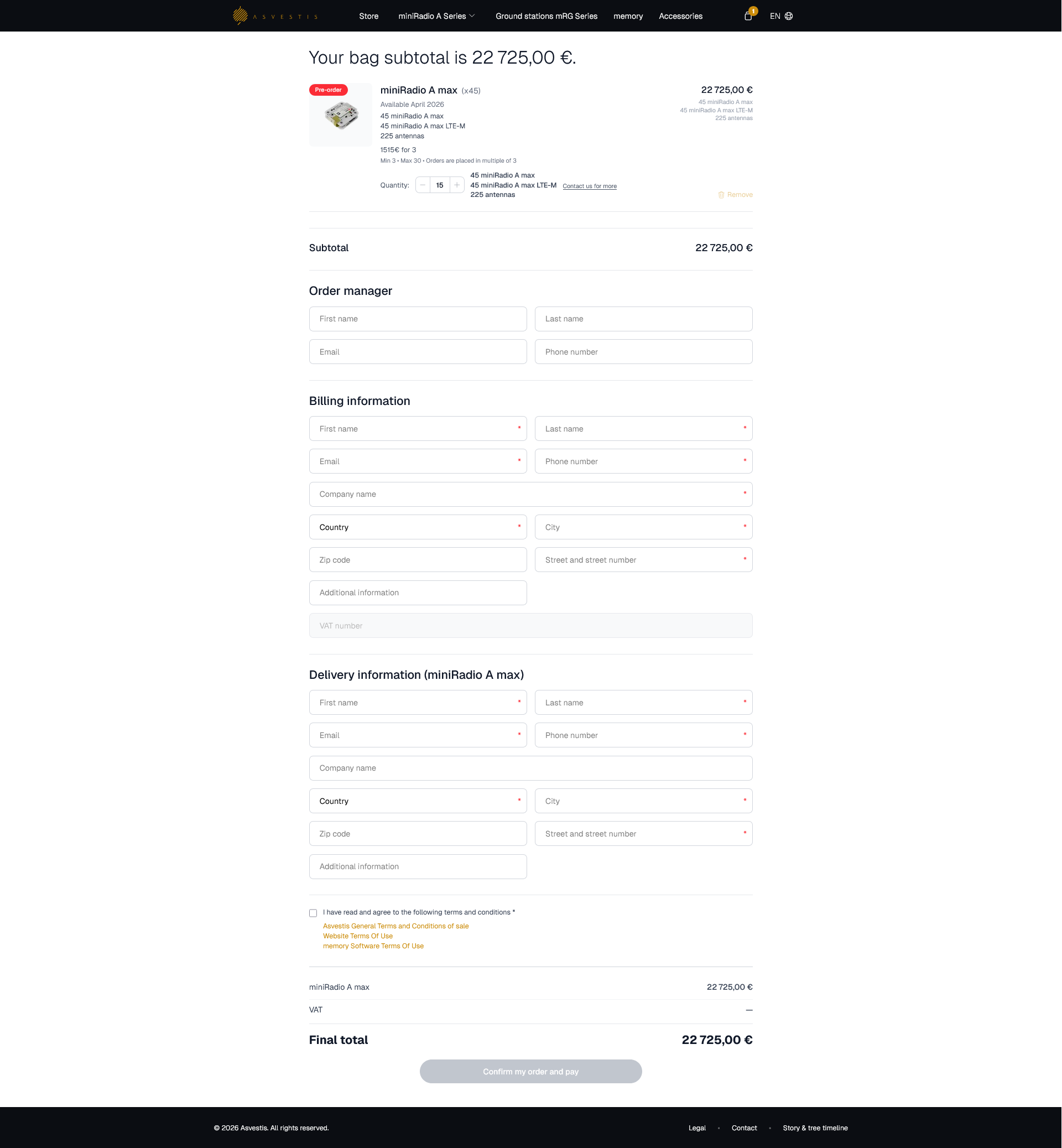 Asvestis product page
