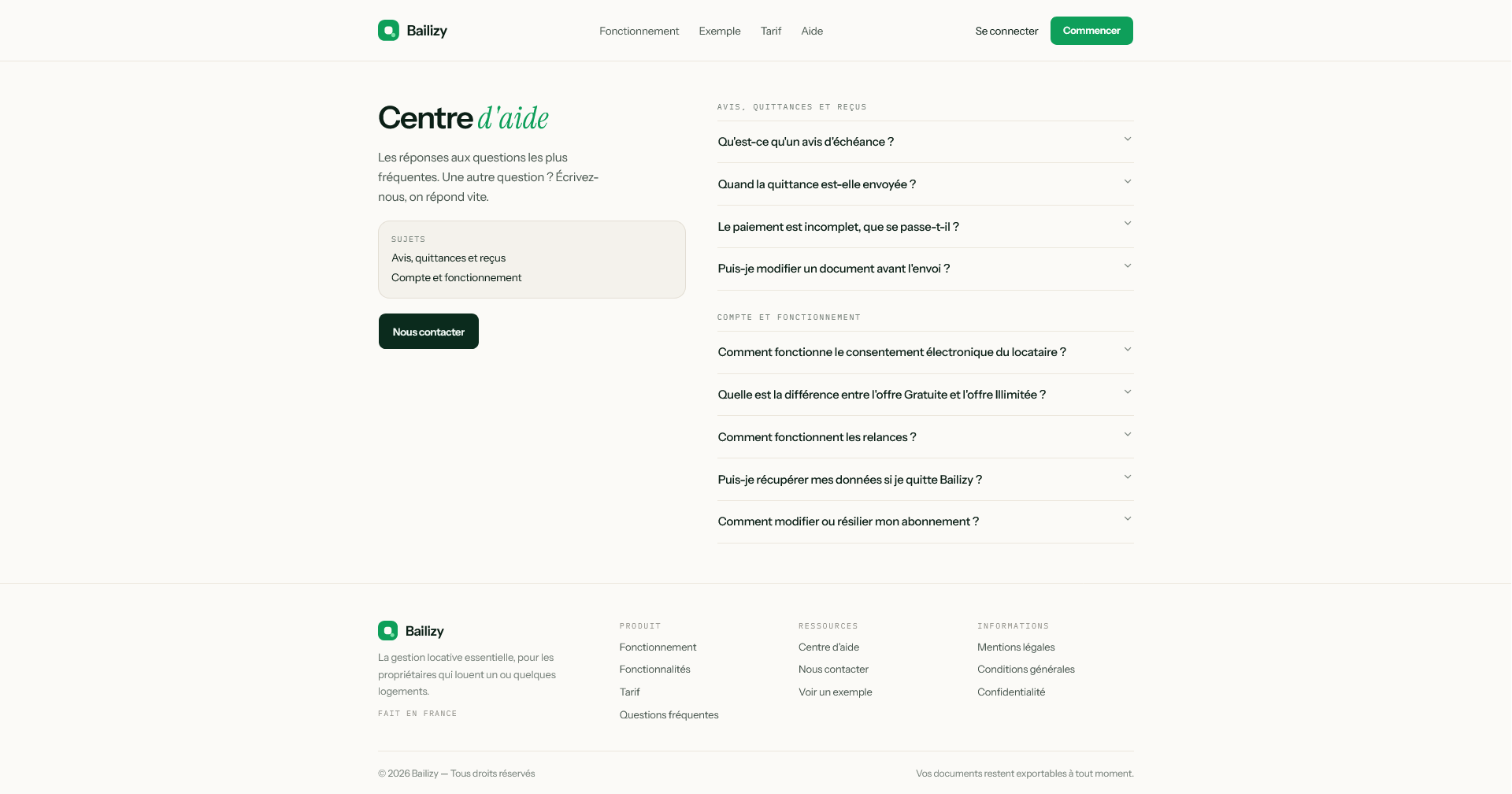 Bailizy help center