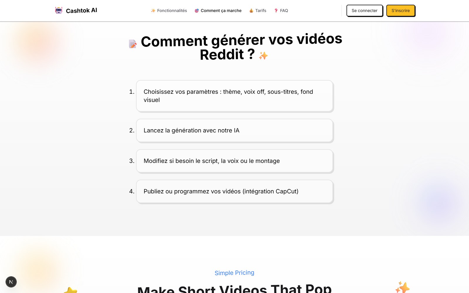 Cashtok generation steps