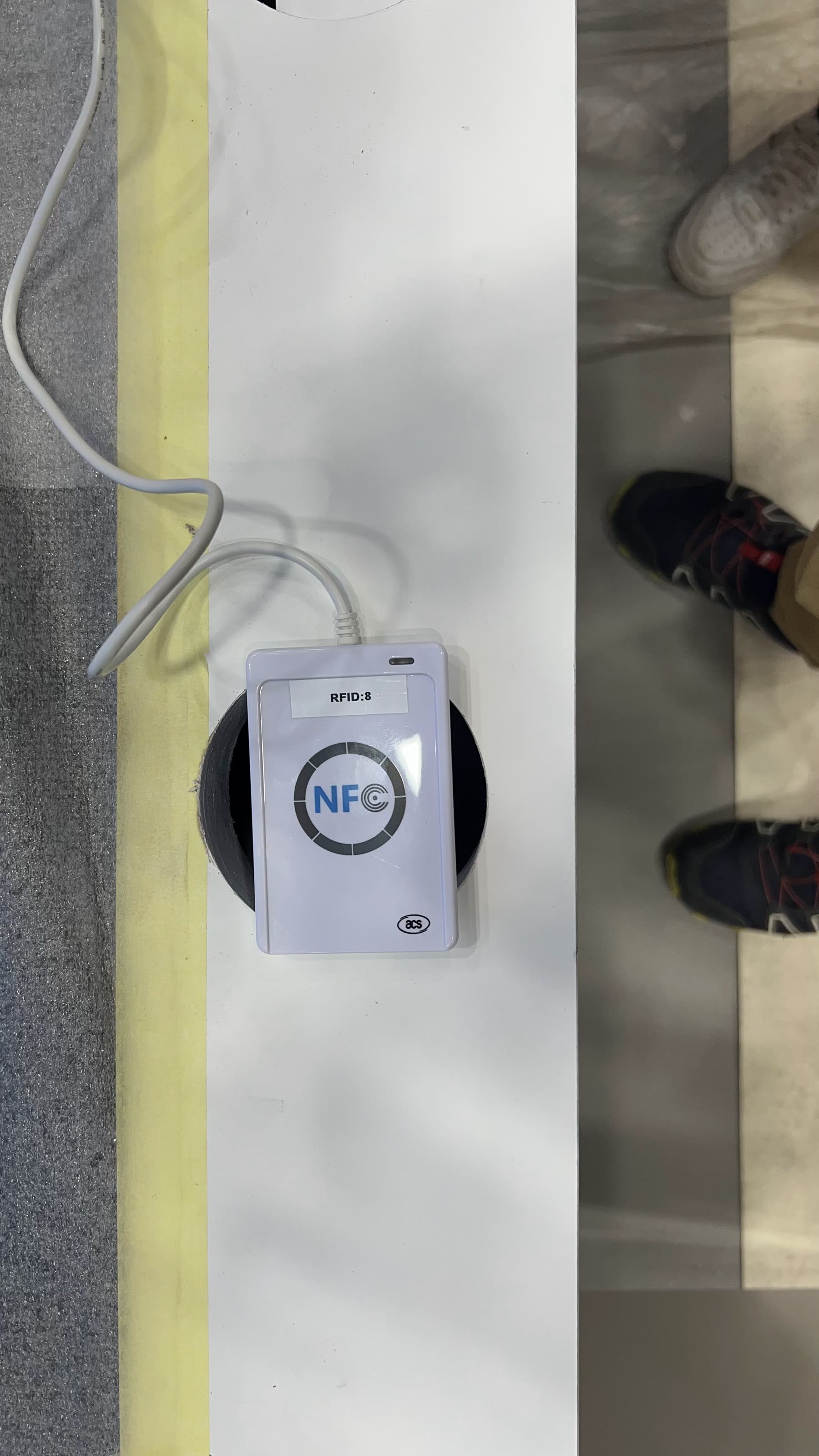 NFC reader after fitting, in testing