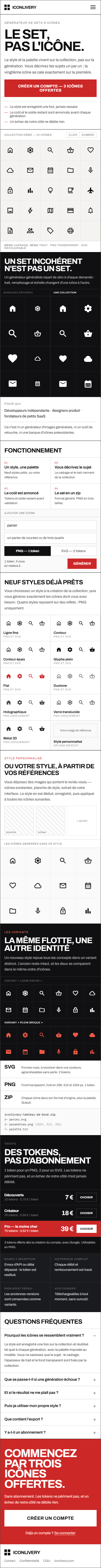 Iconlivery landing page prototype on mobile