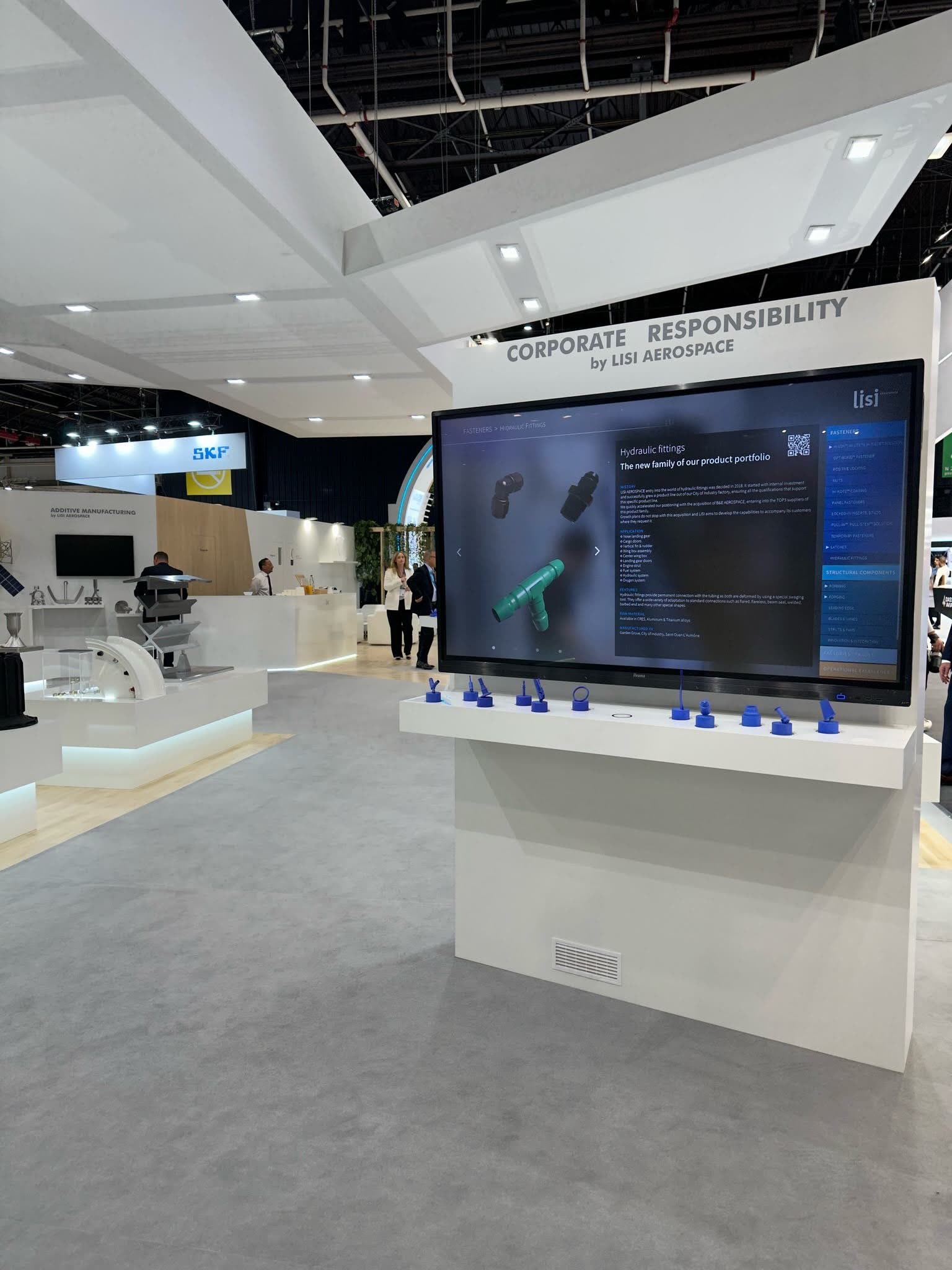 Corporate Responsibility display at the Lisi Aerospace stand