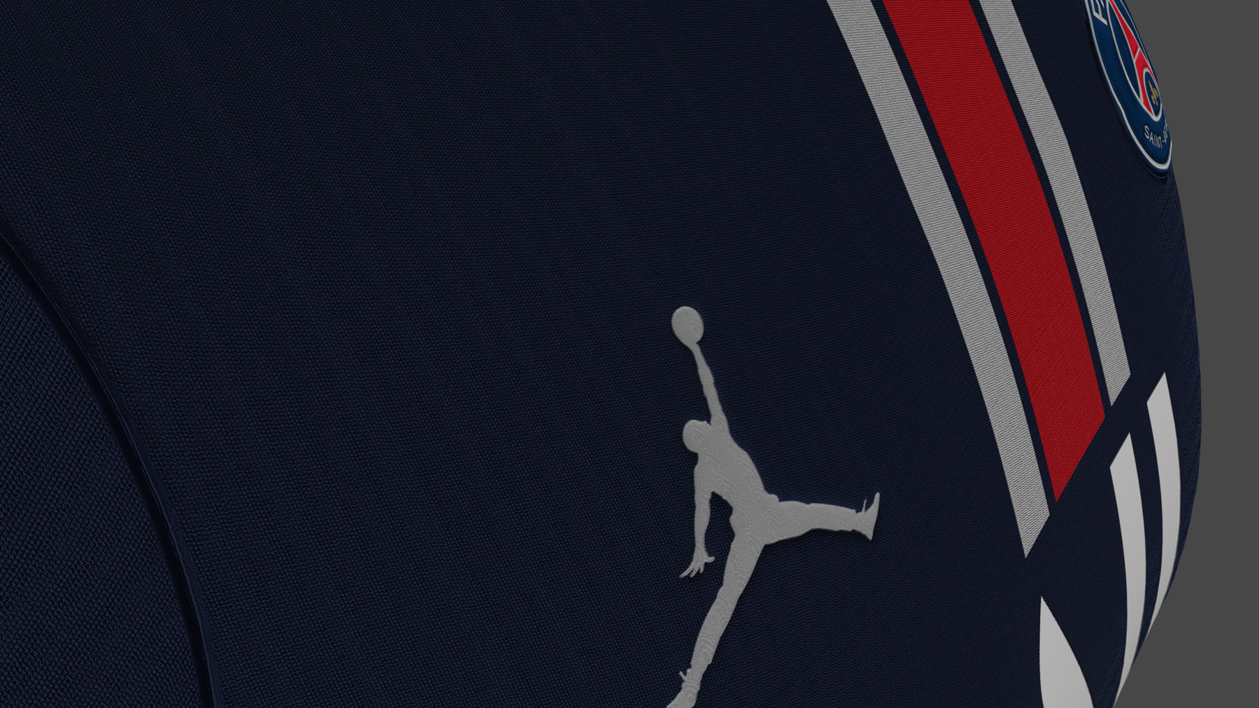 Close-up Eevee render of the fabric and Jumpman logo