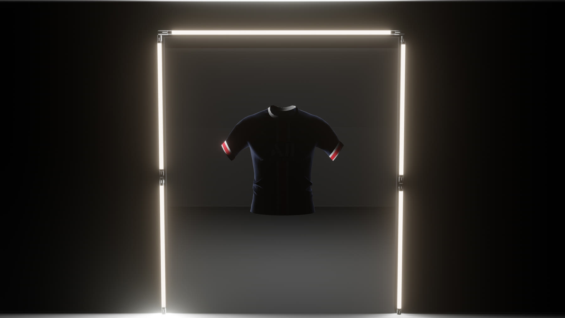 Cinematic reveal render of the jersey