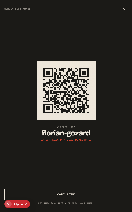 Wheelfolio share QR code